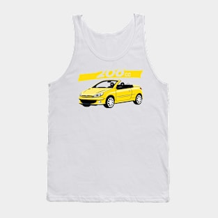 City car 206 cc Coupe Cabriolet france yellow Tank Top